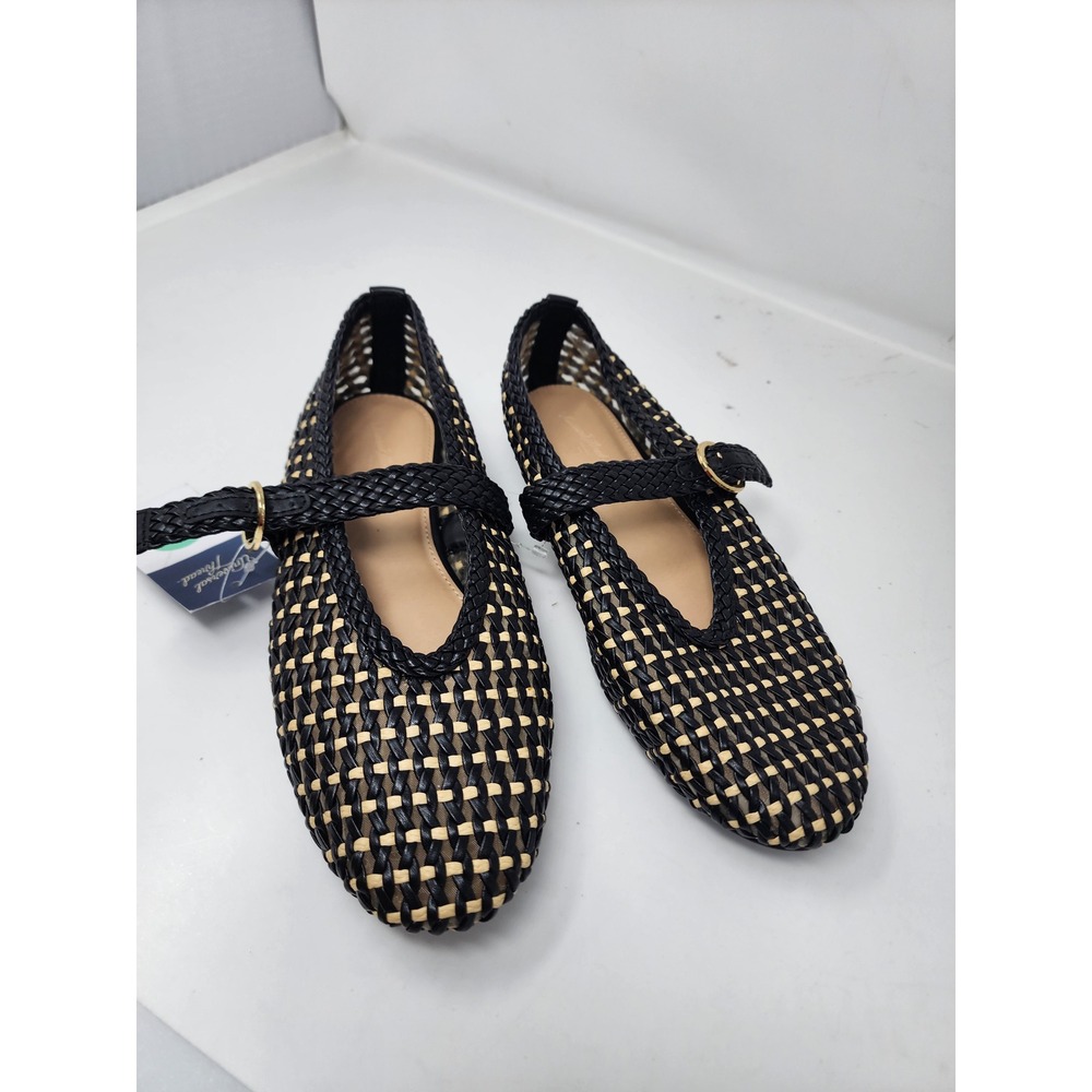 Universal Thread Womens Woven Mary Jane Flats Black Synthetic Casual Size 8.5